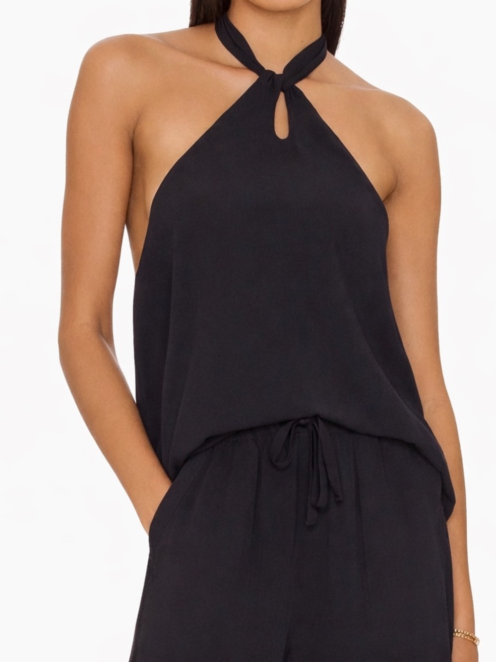 Splendid Women's Blue Thira Knotted Halter Tank Top Size XS